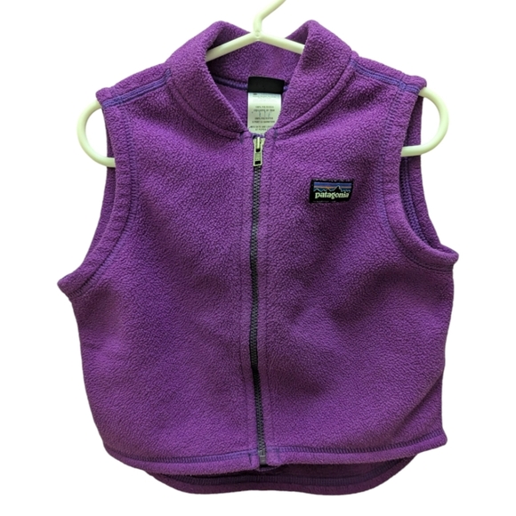 Patagonia  Baby Purple Vest Size 18 Months Full Zip Fleece - Picture 1 of 8